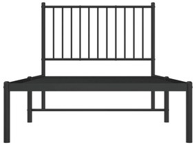 Estrutura de cama com cabeceira 90x190 cm metal preto