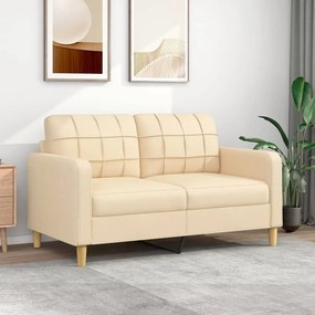 vidaXL Sofá de 2 lugares tecido 140 cm cor creme