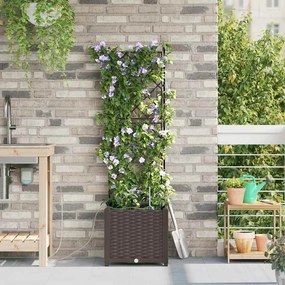 vidaXL Vasos de Jardim Castanho 40 x 40 x 142 cm Aço