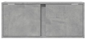 Móvel de parede p/ TV c/ luzes LED 80x31x35 cm cinzento cimento