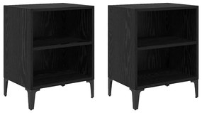Armários de Canto 2 pcs Carvalho Preto 40x30x50 cm Madeira Industrial