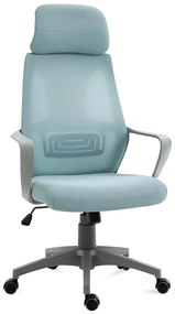Vinsetto Cadeira de escritório ergonômica Cadeira de mesa inclinável ajustável em altura com Encosto de cabeça 64x58x120 cm Azul | Aosom Portugal