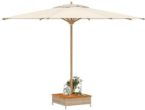 Cobertura p/ base guarda-sol 70x70x25 cm vime PE e acácia bege
