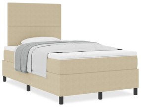 Cama Box Spring com Colchão Verde Claro Cinza 120x200 cm Tecido de Vel