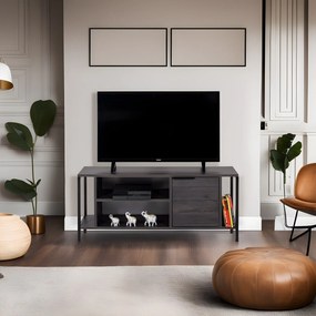 Móvel TV Bond – Castanho Escuro/Preto – 120 cm x 48 cm x 35 cm