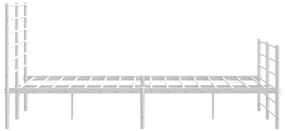 Estrutura de cama com cabeceira e pés 150x200 cm metal branco