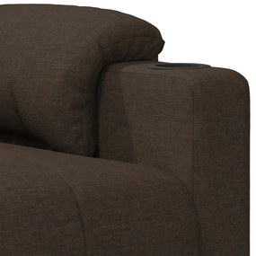 Poltrona de massagens tecido castanho-escuro