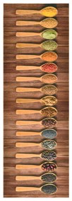 Tapete de cozinha lavável com design de colheres 45x150 cm