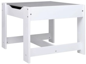 Conjunto Infantil de 2 Cadeiras e Mesa com Arrumação e Quadro - Branco