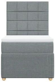 Cama com molas/colchão 90x190 cm tecido cinzento-claro