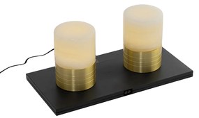 LED Conjunto de 2 Candeeiros de mesa recarregáveis dourados RGBW - Alessia Art Deco