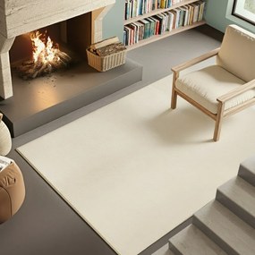 Tapete retangular de sala de estar 160 x 230 cm Bege