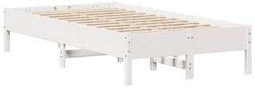 Cama sem colchão 100x200 cm madeira de pinho maciça branco