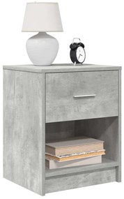 Mesas de cabeceira 2pcs com gaveta 40x34x50 cm cinzento cimento