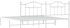 Estrutura de cama com cabeceira 193x203 cm metal branco