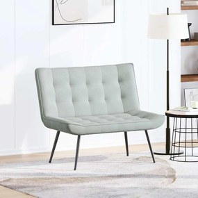 Banco 110x74x84 cm veludo cinzento-claro