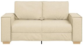 Sofá de 2 lugares em tecido creme 120 cm