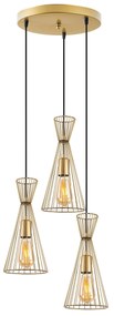 Chandelier Teltom – Dourado Brilhante – 68 x 68 x 125 cm