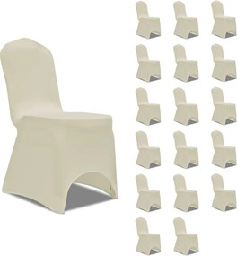 vidaXL Capa para cadeira elástica 18 pcs cor creme