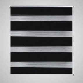 Estore de rolo 60 x 120 cm, linhas de zebra / Preto