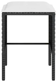 5 pcs conjunto sofás formato L c/ almofadões vime PE preto