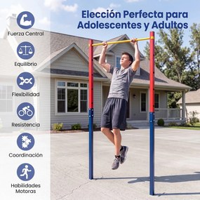 Barra de Elevações Exterior, 115 x 5 x 231,5 cm, 5 Alturas Reguláveis, Vermelho
