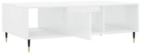 Mesa de centro 104x60x35 cm derivados madeira branco brilhante