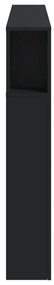 Cabeceira cama c/ LEDs 160x18,5x103,5 cm deriv. madeira preto