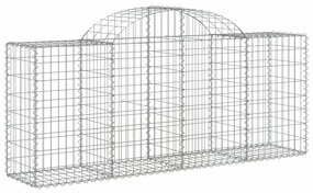 Cestos gabião arqueados 4 pcs 200x50x80/100cm ferro galvanizado