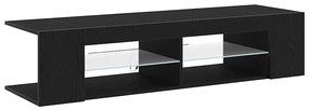 Estante de TV vidaXL com Luzes LED em Carvalho Preto 135x39x30cm em Ma