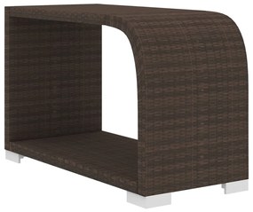 11 pcs conjunto lounge jardim c/ almofadões vime PE castanho