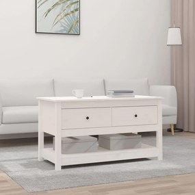 vidaXL Mesa de centro 102x49x55 cm pinho maciço branco