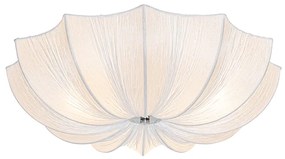 Candeeiro de teto design branco seda 52 cm 3-luzes - Plu
