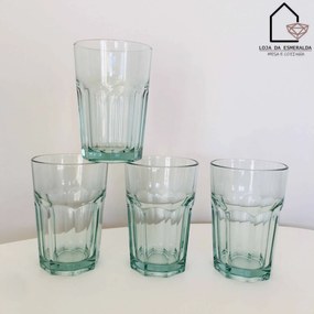 Conjunto 4 Copos | Vidro | Verde