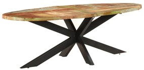 Mesa de jantar 240x100x75 cm madeira recuperada maciça