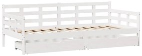 Sofá-cama com gavetas 80x200 cm madeira de pinho maciça