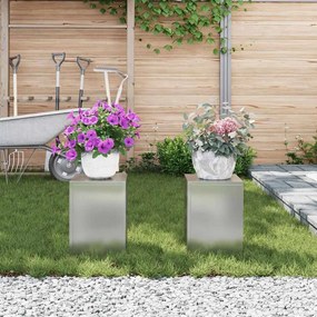 Suportes para Plantas Externos Pilar 2 pcs 24x24x35 cm Aço Galvanizado