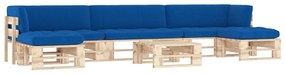 vidaXL 6 pcs conj. lounge paletes c/ almofadões pinho impregnado