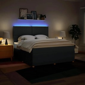 Cama com molas/colchão 180x200 cm tecido azul
