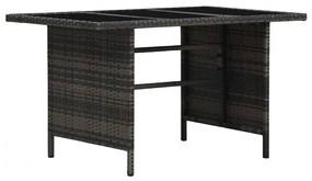 Conjunto lounge de jardim c/ almofadões 4 pcs vime PE cinzento