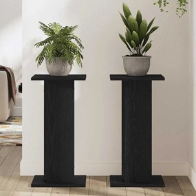 Suportes pra alto-falantes - 2 pcs, Carvalho Preto, 30 x 30 x 60 cm, M