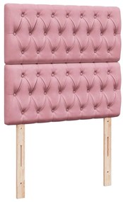 Cama com molas/colchão 90x200 cm veludo rosa