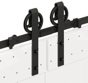 Kit de ferragens para porta deslizante 400 cm aço preto