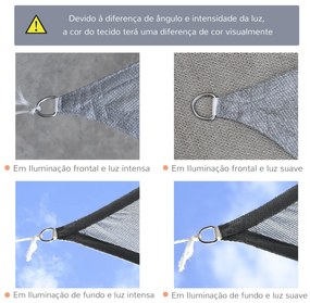 Outsunny Vela de Sombra Retangular 4x3 m Toldo Vela com Proteção UV Bo