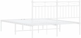 Estrutura de cama com cabeceira 140x200 cm metal branco