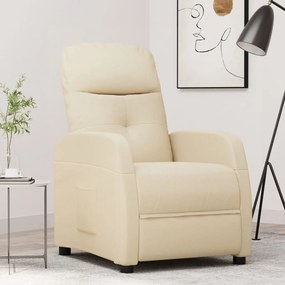 vidaXL Poltrona reclinável tecido cor creme