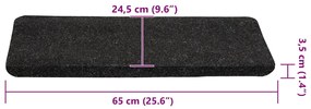 Tapetes de escada adesivos 30 pcs 65x24,5x3,5 cm antracite