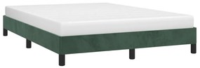 Estrutura de cama sem colchão 140x190 cm veludo verde-escuro