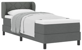 Cama Box Spring com Colchão Cinza Escuro 80x200 cm Tecido