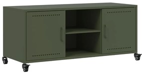 Móvel de TV 100,5x39x43,5 cm aço verde-azeitona